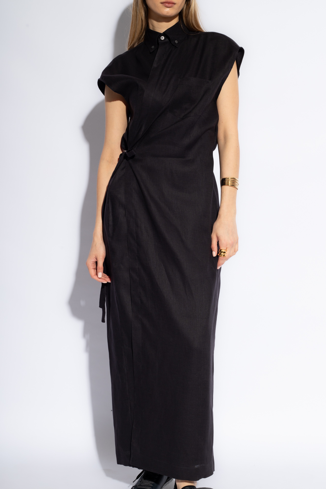 Black Linen dress Fabiana Filippi - Drop waist dress